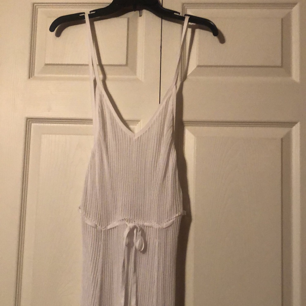 White Small Crocheted Knit Dress w/Under Dress - Picture 2 of 6